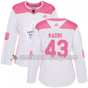 Adidas Maillot de Hockey Toronto Maple Leafs Nazem Kadri 43 2017-2018 Blanc Rose Fashion Authentic - Femme